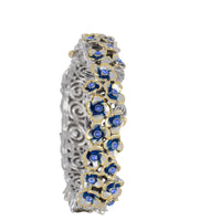 B5621-A221 Hydrangea Large Hinged Two Tone Bracelet