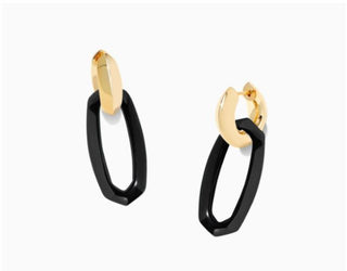 Elle Link Earrings Gold in Black