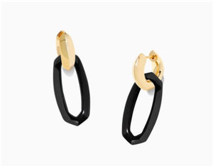 Elle Link Earrings Gold in Black