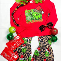 Merry Grinchmas Animal Print Toddler Outfit Set