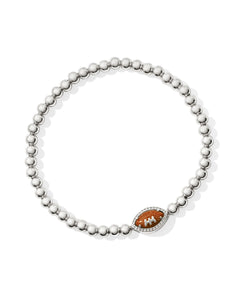 Football Rhodium Stretch Bracelet in Orange Goldstone