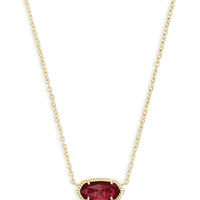 Elisa Gold Pendant Necklace in Clear Berry