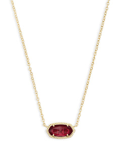 Elisa Gold Pendant Necklace in Clear Berry