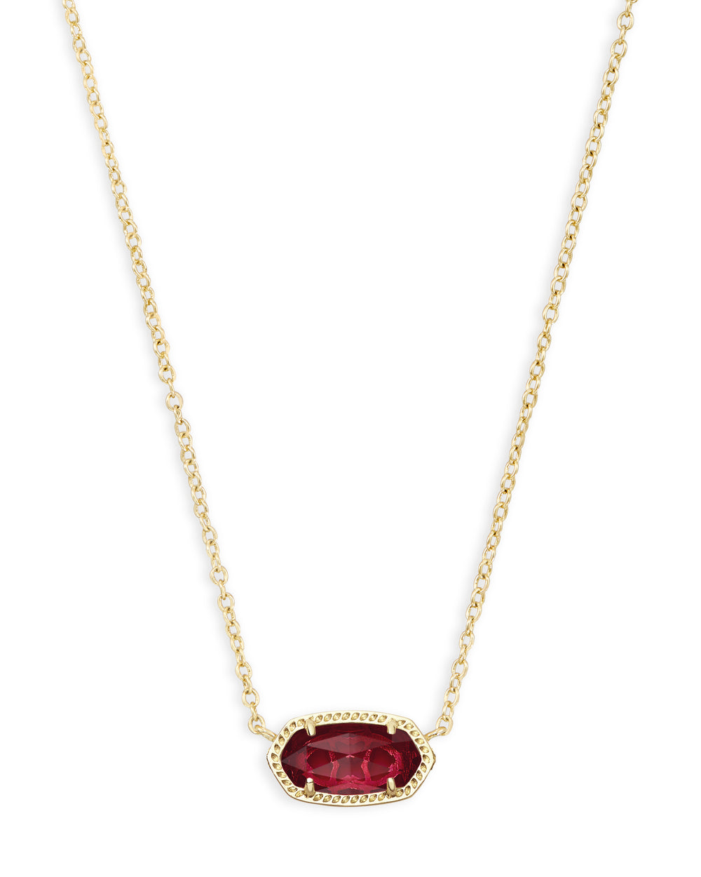 Elisa Gold Pendant Necklace in Clear Berry