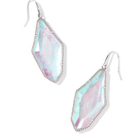 Evelyn Drop Earrings in Rhodium Rock Crystal Dichroic