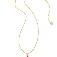 Framed Abbie Gold Short Pendant Necklace in Light Burgundy Illusion