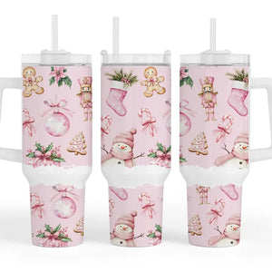 Pink Vintage Christmas 40oz Tumbler