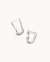 Lindsay Huggie Earring Silver in White Pearl
