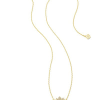 Grayson Gold Sunburst Framed Pendant Necklace in Iridescent Opalite Illusion