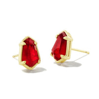 Alexandria Gold Stud Earring in Cranberry Illusion