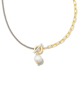 Leighton Pearl Chain Necklace Mixed Metal Pearl
