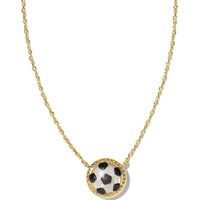 9608865461 - Soccer Short Pendant Necklace Gold Ivory Mother of Pearl