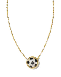 9608865461 - Soccer Short Pendant Necklace Gold Ivory Mother of Pearl