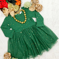 Green Sparkle Twirl Dress