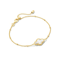 9608855561 Abbie Gold Satellite Chain Bracelet in Mother of Pearl