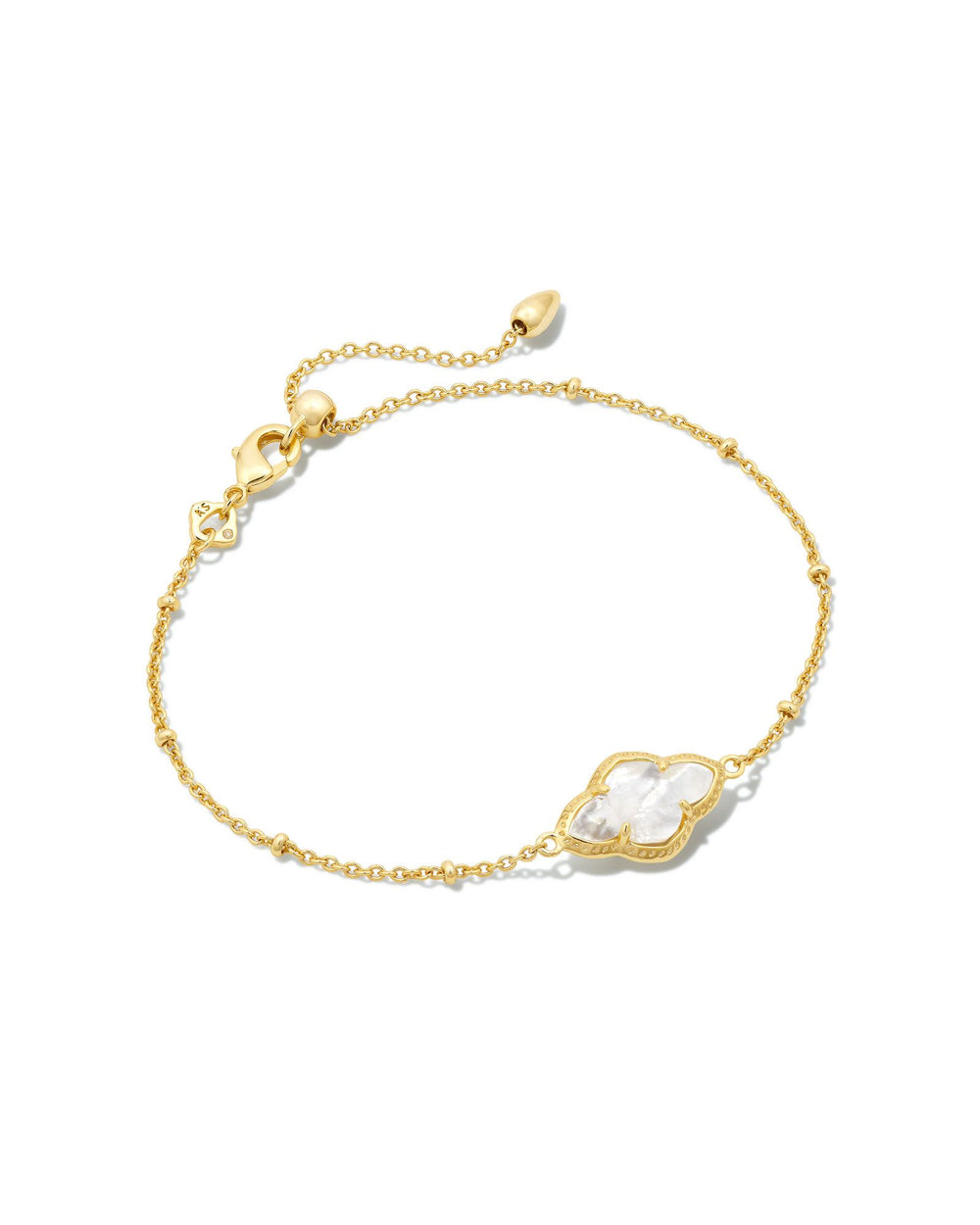 9608855561 Abbie Gold Satellite Chain Bracelet in Mother of Pearl