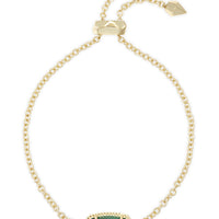 Elaina Gold Adjustable Chain Bracelet in Emerald Cats Eye