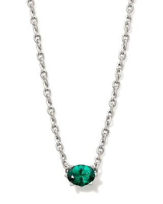 Cailin Necklace Silver in Green Crystal