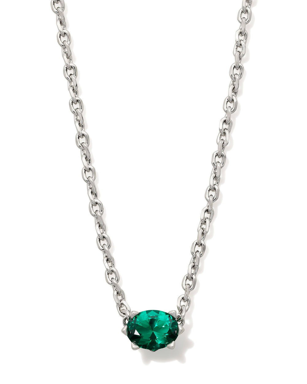 Cailin Necklace Silver in Green Crystal