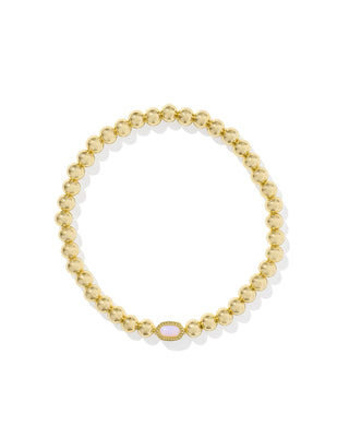 Mini Elaina Stretch Bracelet Gold in Pink Opalite Crystal