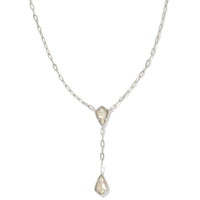 9608864723 Camry Silver Y Necklace in Ivory Mother of Pearl