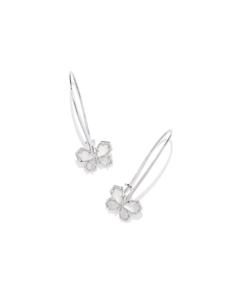 9608864098 Mae Silver Butterfly Wire Drop Earrings in Ivory Mother of Pearl