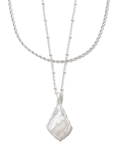Faceted Alex Silver Convertible Necklace in Rhod Ivory Illusion