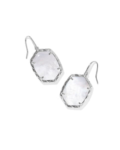 Daphne Silver Drop Earrings in Ivory Mother of Pearl