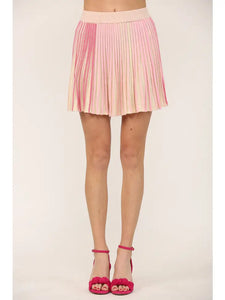 Pink Accordian Ombre Rib Skirt