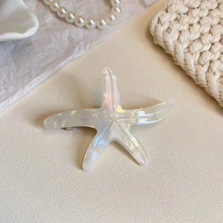 Off White Starfish Claw Clip