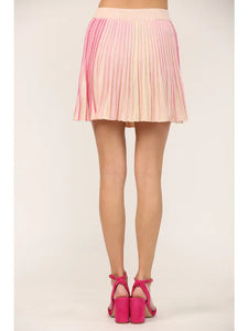 Pink Accordian Ombre Rib Skirt
