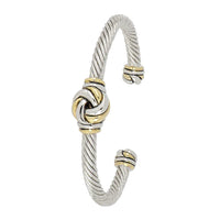 B5284-A000 Infinity Knot Two-Tone Center Wire Cuff Bracelet