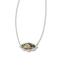 Genevieve Silver Short Pendant Necklace in Abalone