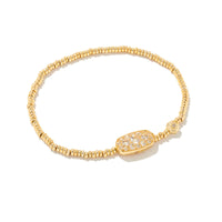 Grayson Gold Stretch Bracelet in White Crystal