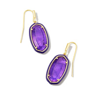 Dani Enamel Frame Drop Earring Gold in Amethyst