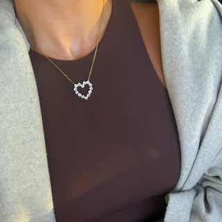 Diamond Heart Necklace - Gold