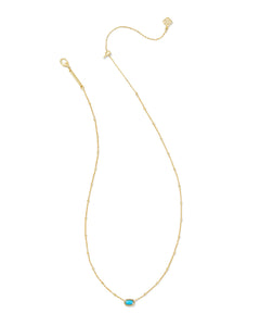 9608861352 Mini Elisa Gold Satellite Short Pendant Necklace in Turquoise