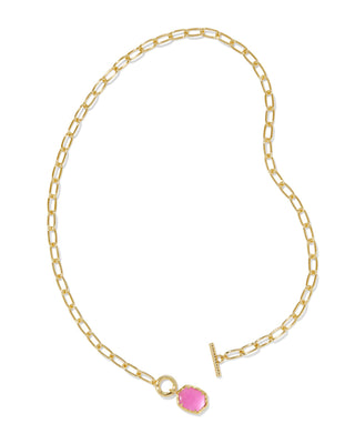 Daphne Gold Link and Chain Necklace in Azalea Illusion