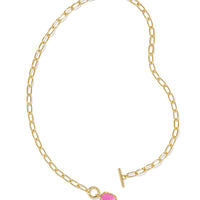 Daphne Gold Link and Chain Necklace in Azalea Illusion