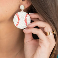 Pitch Please Baseball Earrings
