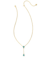 9608864712 Camry Gold Y Necklace in Indigo Watercolor Illusion
