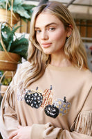 Taupe Pumpkin Sequin Patch Top
