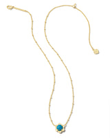 Susie Short Pendant Gold Necklace in Marine Opal
