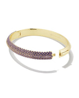 Mikki Pave Gold Bangle Bracelet in Purple Muave Ombre Mix
