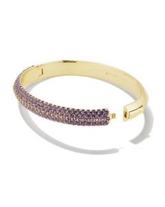 Mikki Pave Gold Bangle Bracelet in Purple Muave Ombre Mix