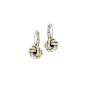 F5277-A000 Infinity Knot Two-Tone French Eurowire Earrings