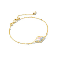 Abbie Gold Satellite Chain Bracelet in Dichroic Glass