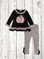 Leopard Pumpkin Ruffle Toddler Outfit
