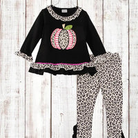 Leopard Pumpkin Ruffle Toddler Outfit