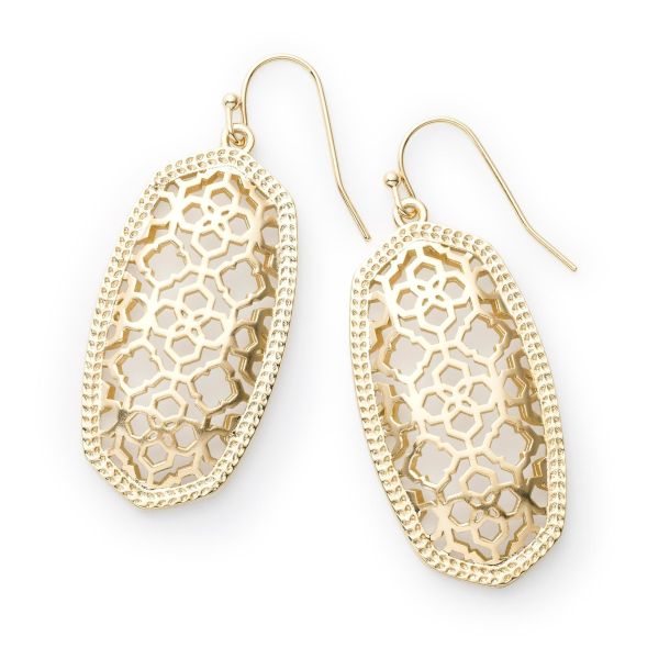 Elle Drop Earring in Gold - Filigree